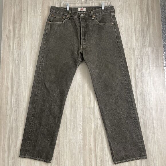 Levis 501 Jeans Men 36x34 Brown Button Fly Denim Faded Y2k VTG Rugged México - Picture 2 of 16